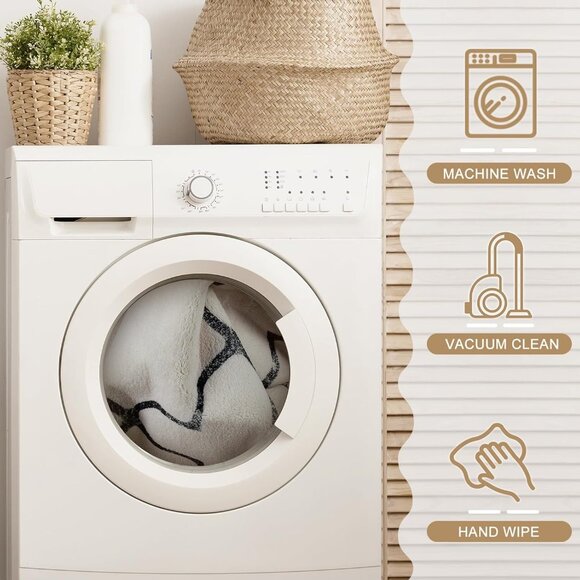 Moroccan Octagram Design Rug 2x3' Beige Black Distressed Non-Slip Washable Soft - Picture 7 of 7